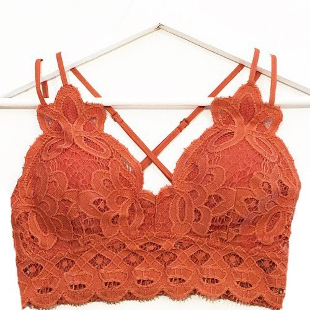Spice Orange Lace Bralette *ALL ITEMS ARE NEW, FROM MY CLOSED BOUTIQUE* #9210